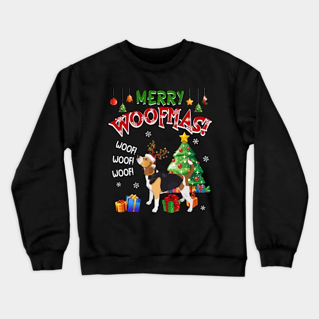 Beagle Merry Woofmas Awesome Christmas Crewneck Sweatshirt by Dunnhlpp